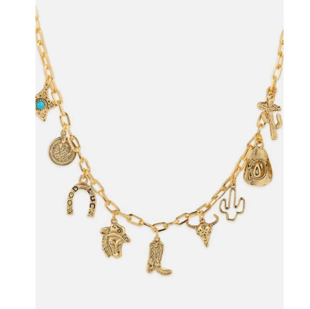 Antique Multi Charm Western Necklace